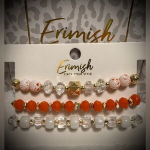 New ERIMISH Bravelets - 3 pc Stack - Orange & White